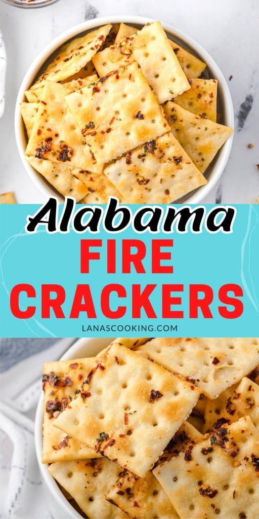 Finished crackers in a white serving bowl.