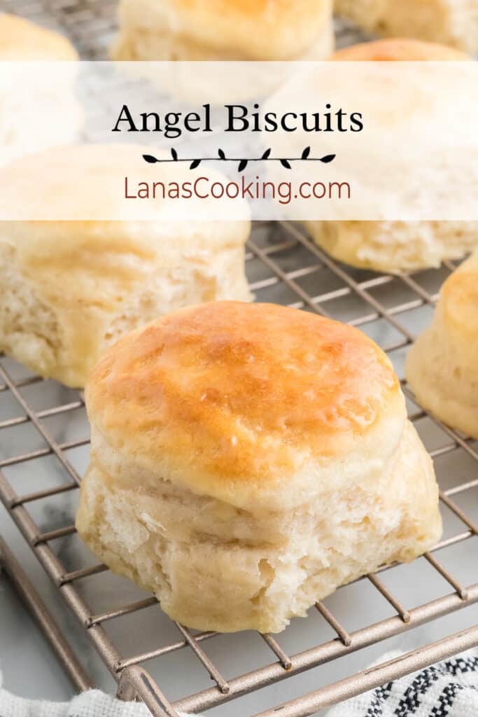 Finished biscuits sitting on a cooling rack.