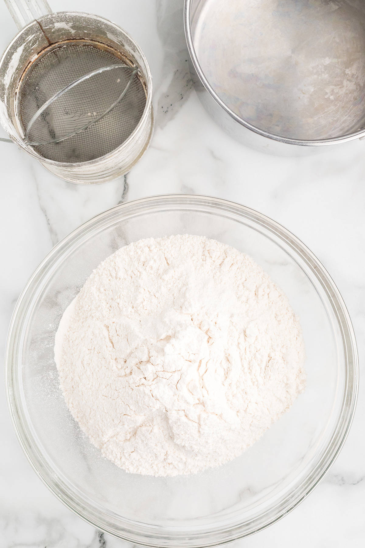 Dry ingredients in a bowl.