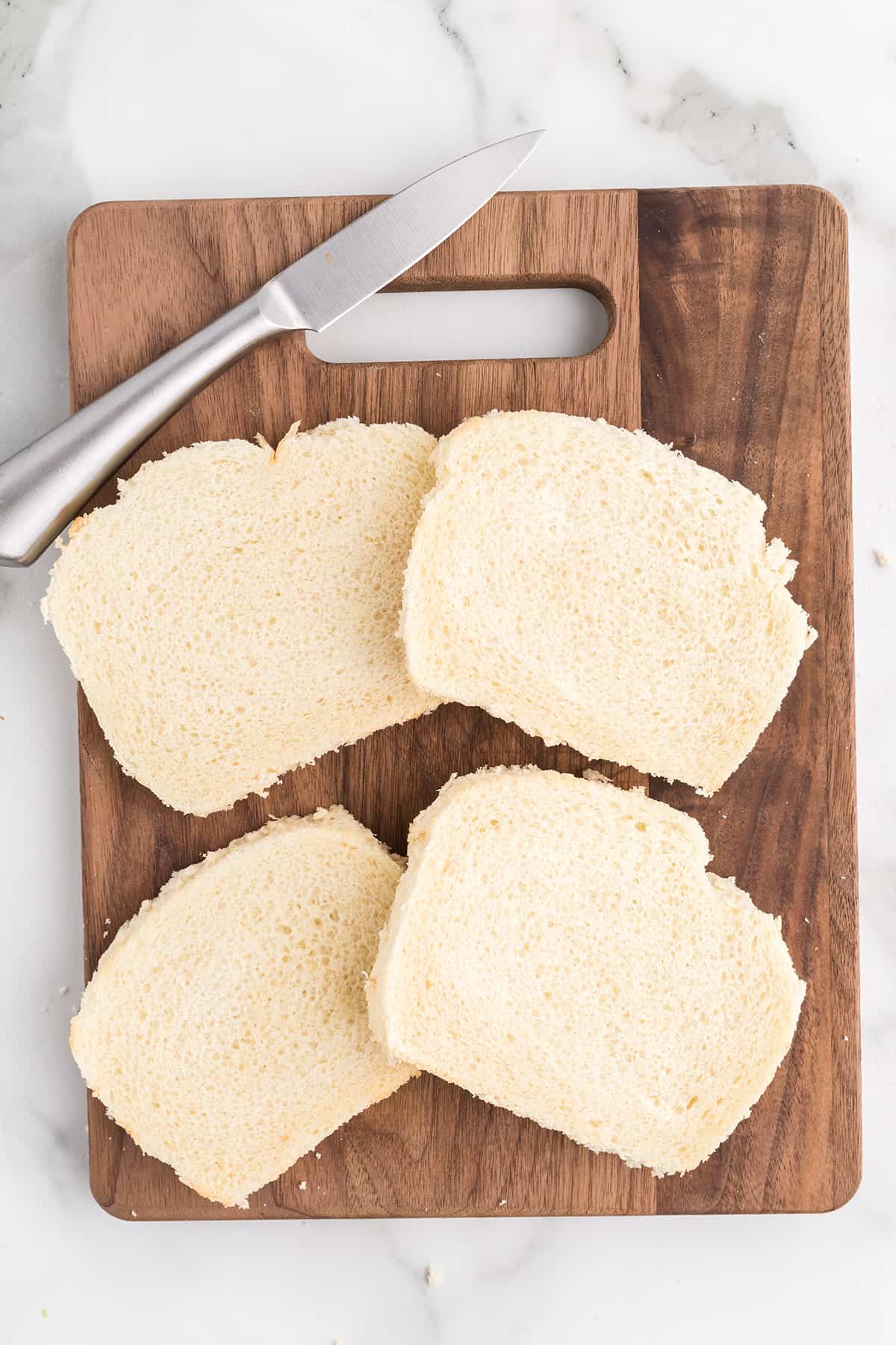 Bread with crusts removed.