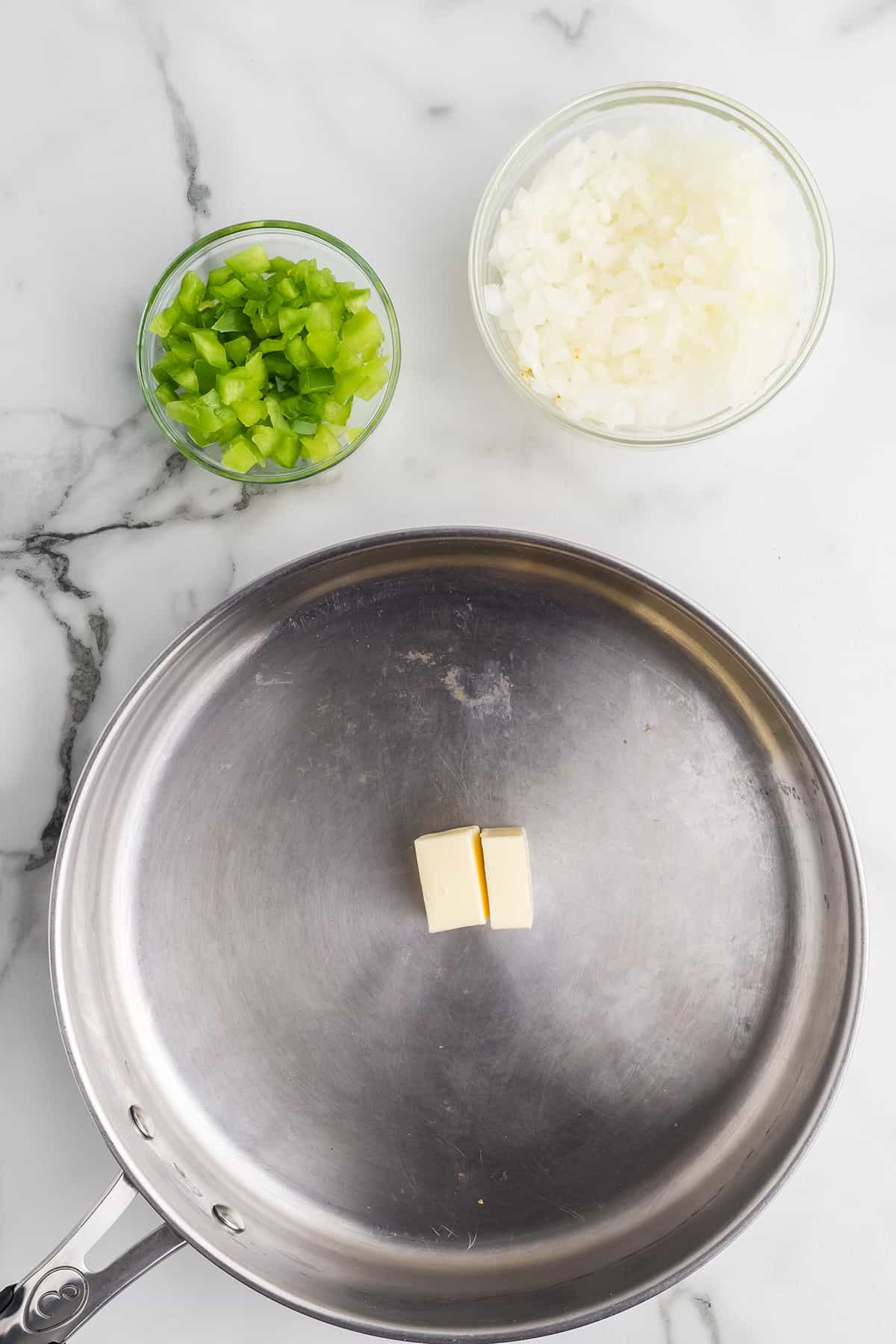 Butter in a skillet.