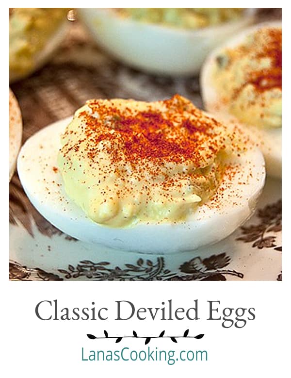 A classic Deviled Eggs recipe with a touch of mustard and sweet pickle relish. A must have for your Easter dinner. https://www.lanascooking.com/deviled-eggs/