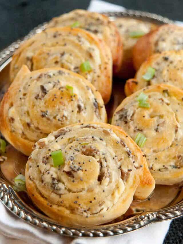 Cheesy Mushroom Pinwheels Story