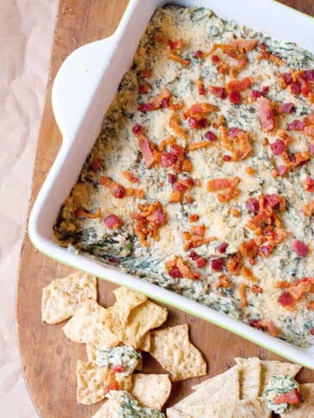 Warm Turnip Green Dip with Bacon