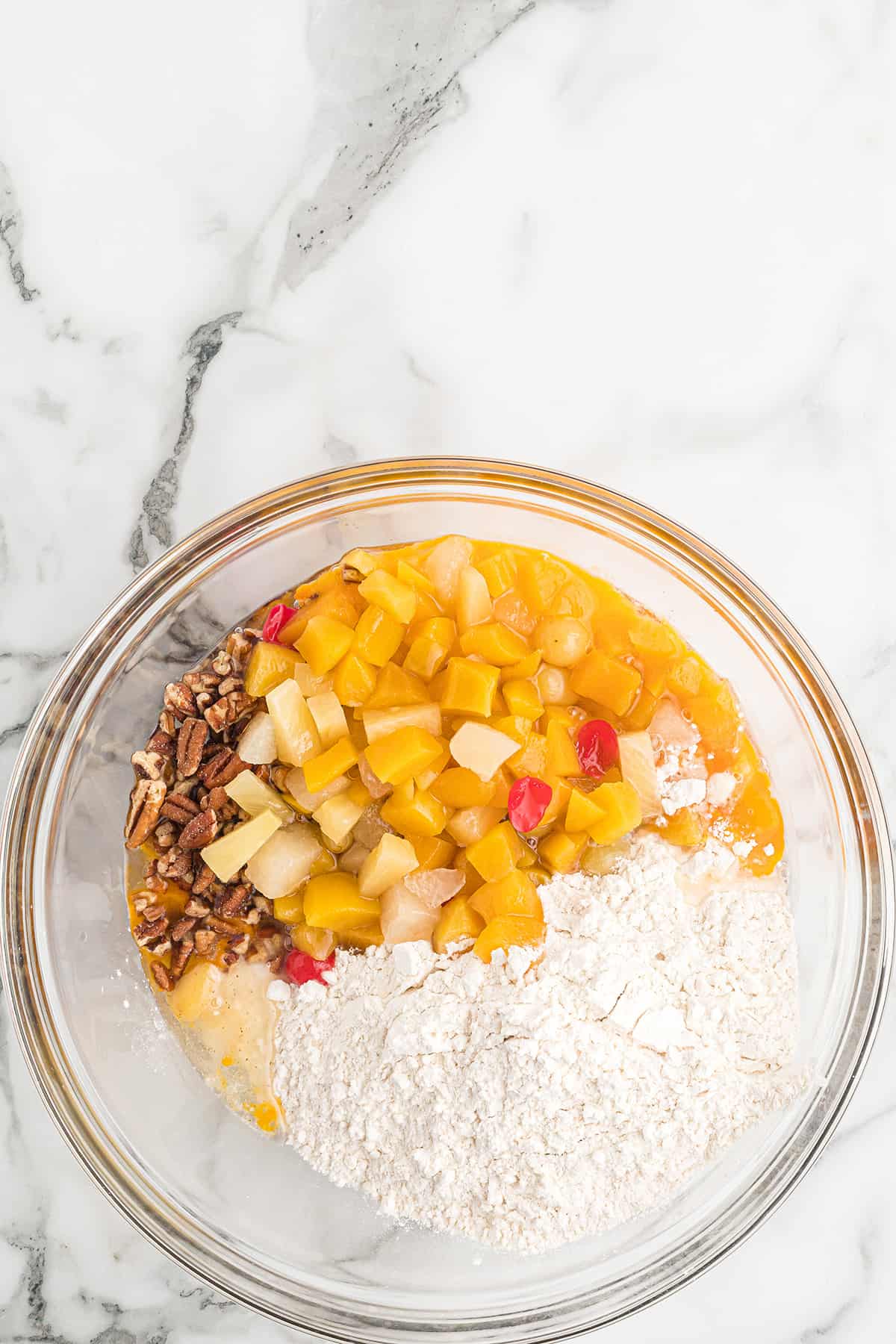 All ingredients in a large mixing bowl.