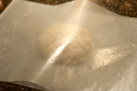 Press the dough between waxed paper