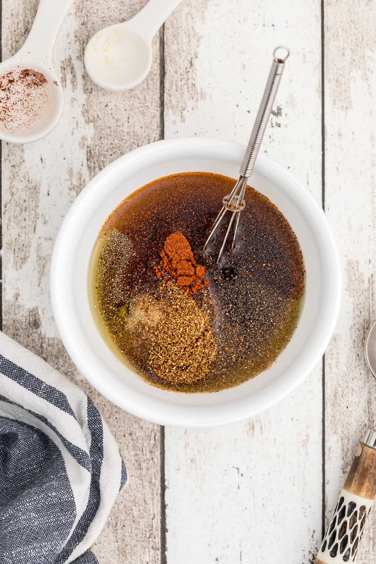 Hot sauce mix in a small bowl.