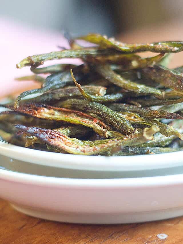 Crispy Baked Okra Chips