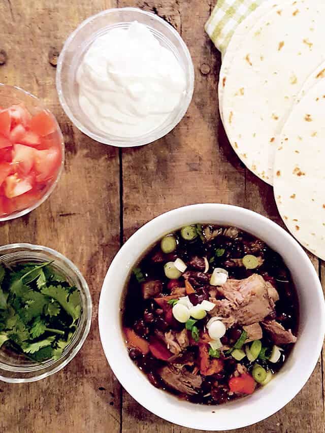 Slow Cooker Pork and Black Bean Stew