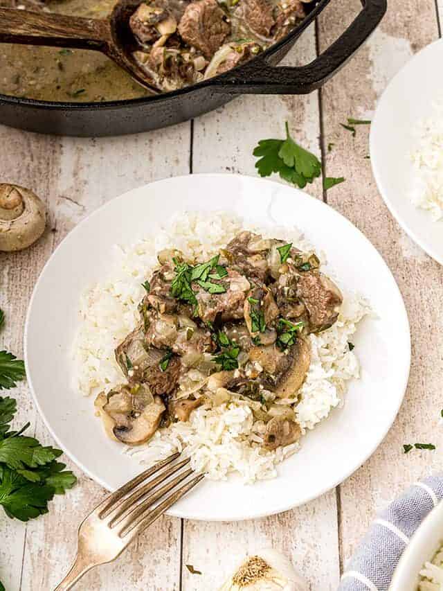 Steak Tips with Creamy Mushroom Sauce