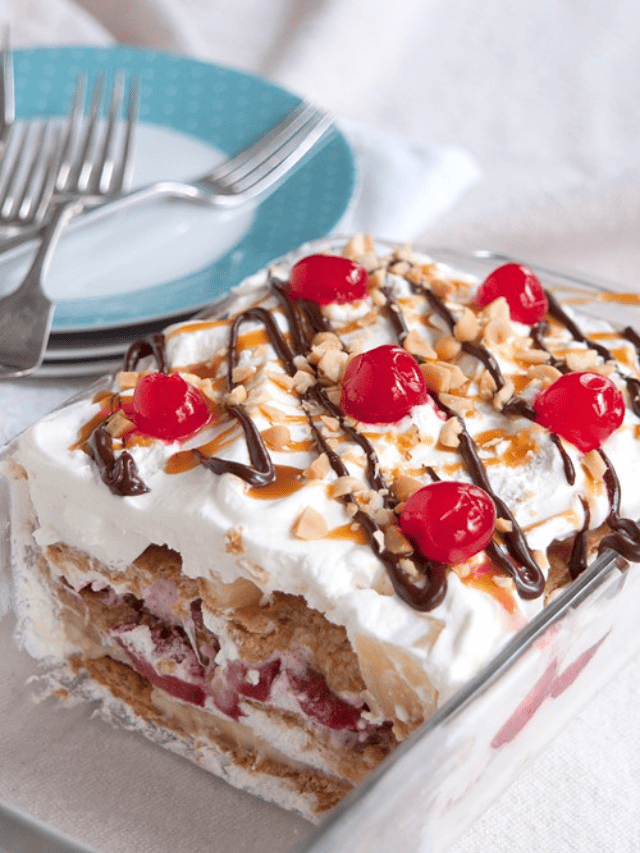 Banana Split Icebox Cake Story