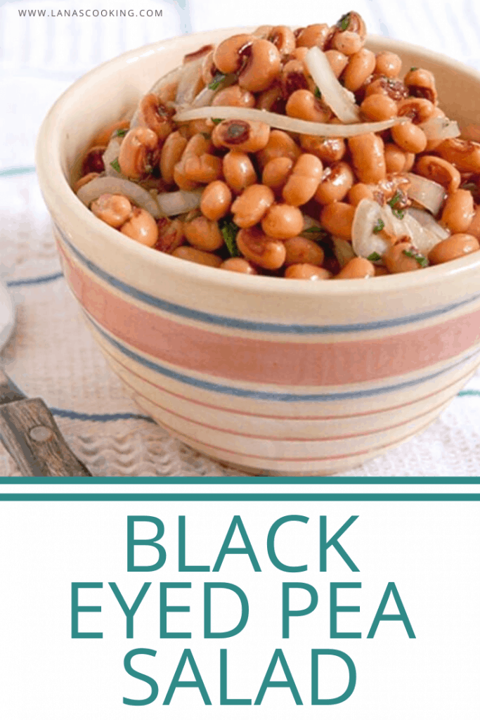 This Black Eyed Pea Salad combines canned peas with sliced onions in a sweet, tangy marinade. Great all-year round side dish. https://www.lanascooking.com/black-eyed-pea-salad/