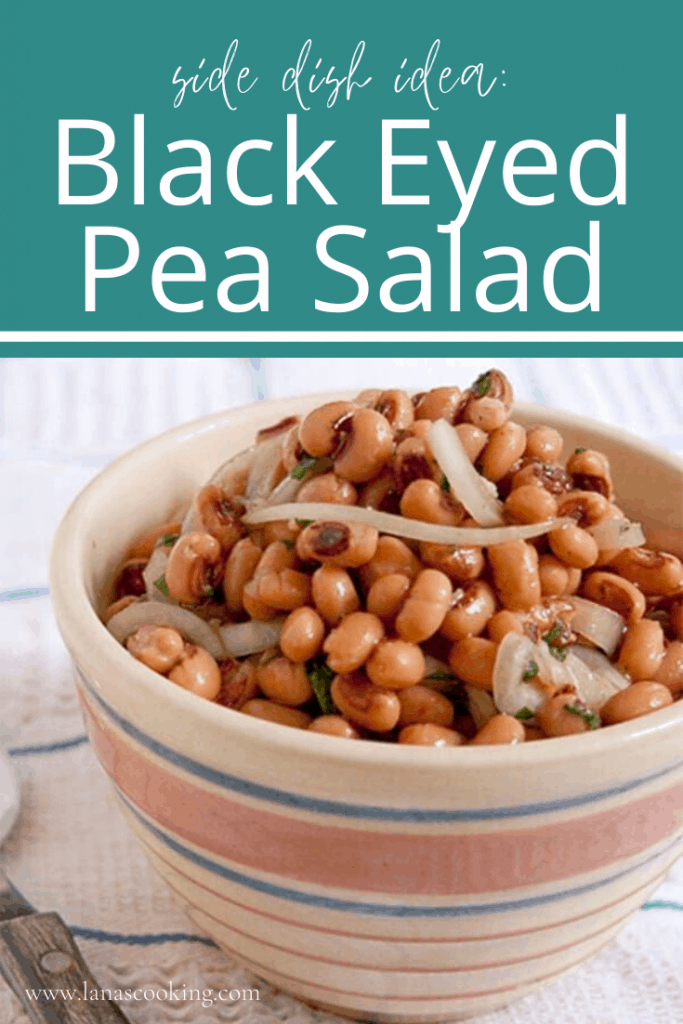 This Black Eyed Pea Salad combines canned peas with sliced onions in a sweet, tangy marinade. Great all-year round side dish. https://www.lanascooking.com/black-eyed-pea-salad/