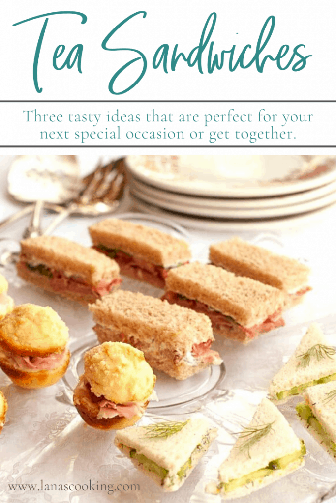 For a special occasion serve tea sandwiches. Three of my favorites are cucumber and butter, roast beef with horseradish, or cornbread muffin and ham. https://www.lanascooking.com/tea-sandwiches-three-ways/