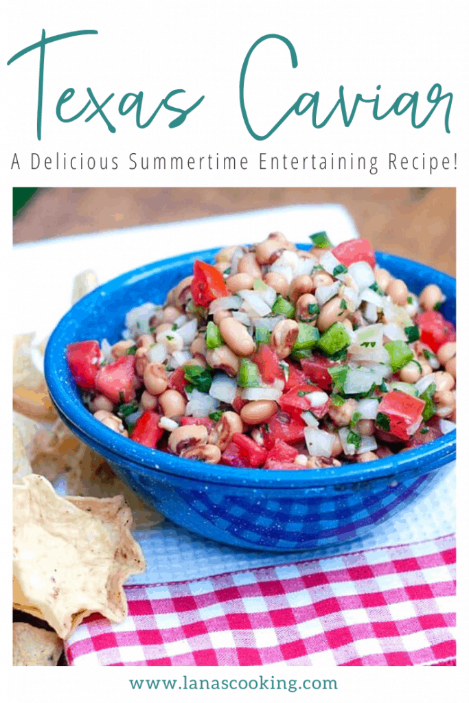 Texas Caviar combines black-eyed peas, tomatoes, peppers, onions, and cilantro for a light yet substantial summer dip or salad. Serve with tortilla chips. https://www.lanascooking.com/texas-caviar/